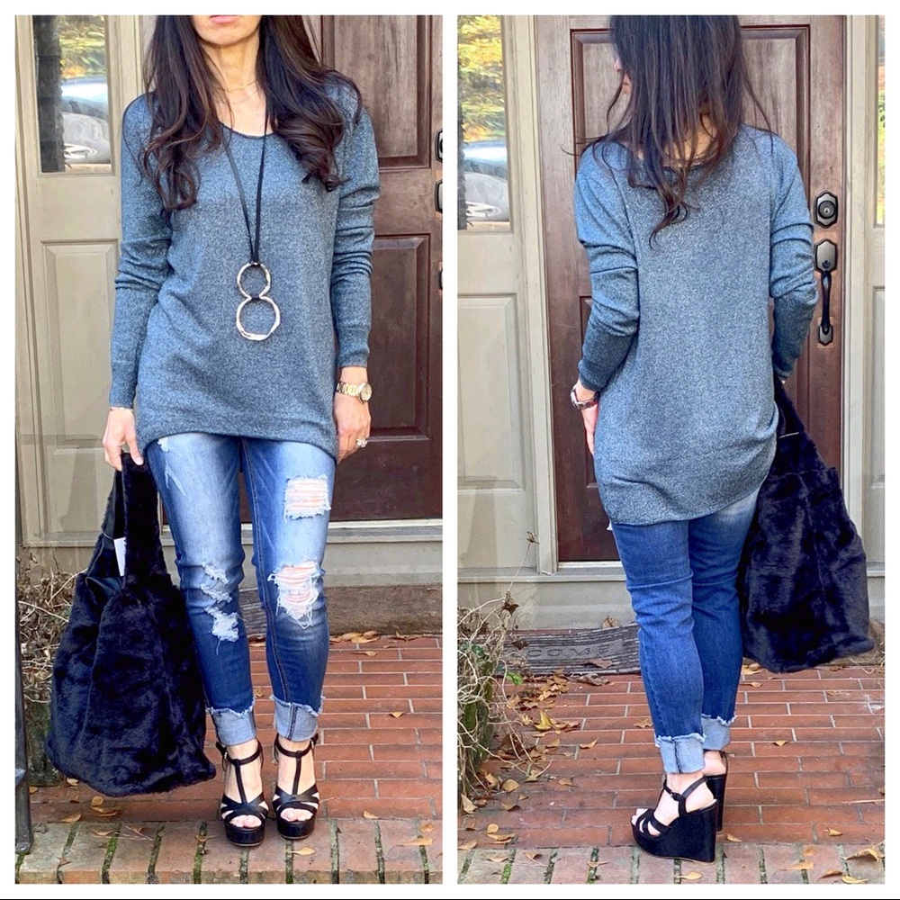 ✨LAST ONE✨PARIS✨Grey chic sparkly Gorgeous sweater - Picture 2 of 8